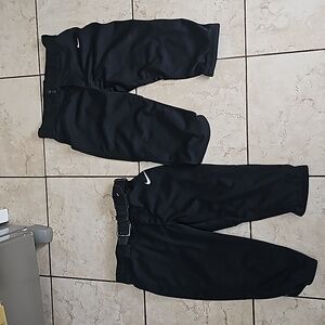 2 pairs girls nike softball pants with Nike belt